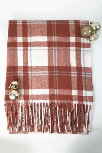 JAYLEY Red Cashmere Blend Wrap