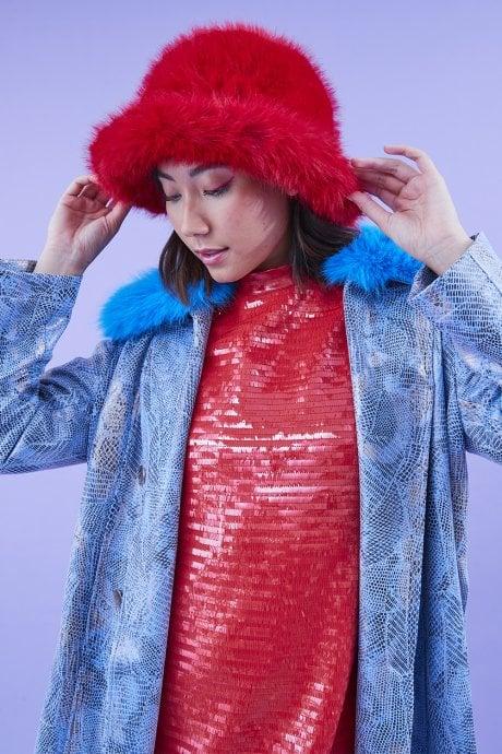 JAYLEY Red Eco Bamboo Bucket Hat