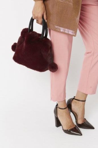 JAYLEY Red Faux Fur Bag