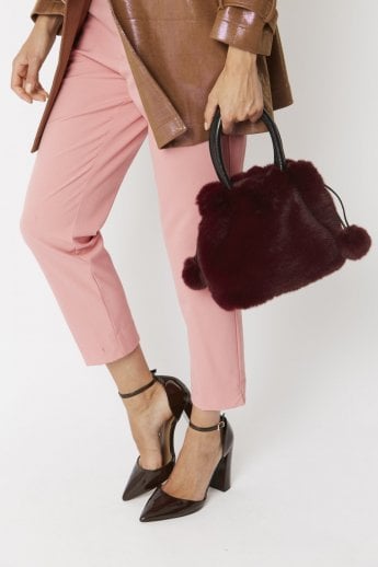 JAYLEY Red Faux Fur Bag