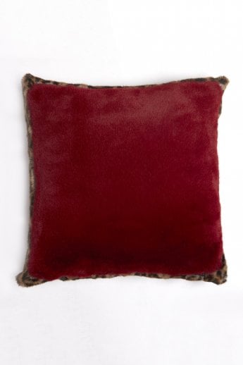 JAYLEY Red Faux Fur Cushion Cover