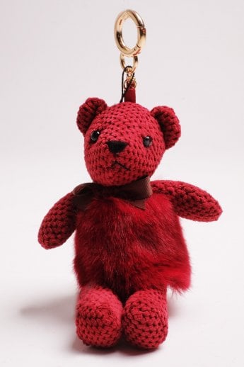 JAYLEY Red Faux Fur Teddy Bear