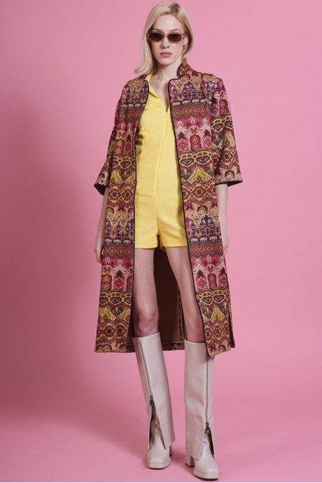 JAYLEY Red Faux Suede Coat