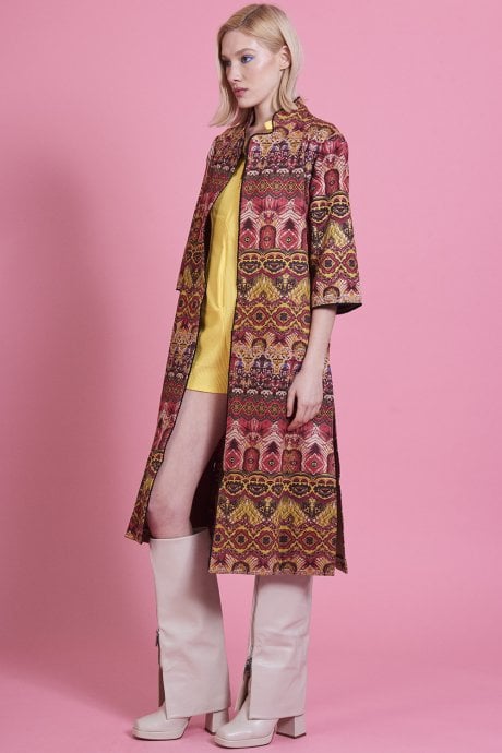 JAYLEY Red Faux Suede Coat