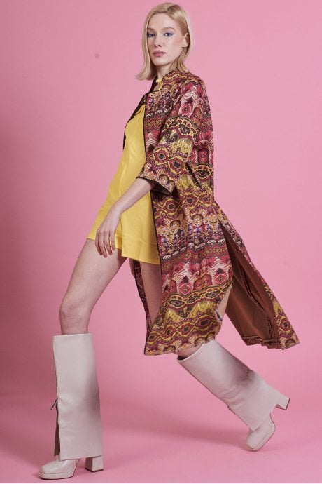 JAYLEY Red Faux Suede Coat