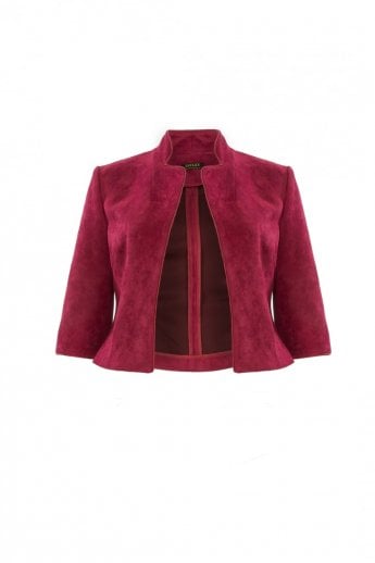 JAYLEY Red Faux Suede Jacket