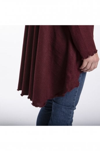 JAYLEY Red Light Knitted Sleeved Cape