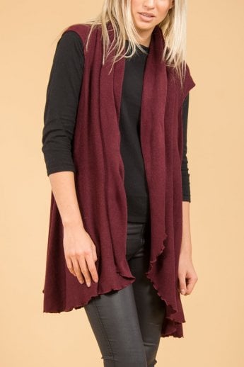 JAYLEY Red Long Knitted Cape