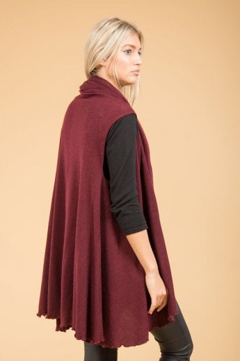 JAYLEY Red Long Knitted Cape