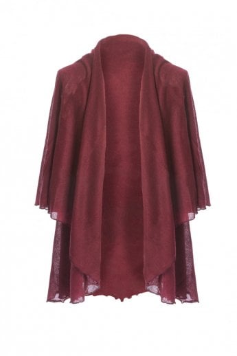 JAYLEY Red Long Knitted Cape