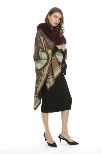 JAYLEY Red Luxury Womens Print Wrap