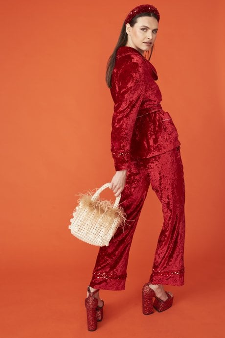 JAYLEY Red Padded Sequin Headband