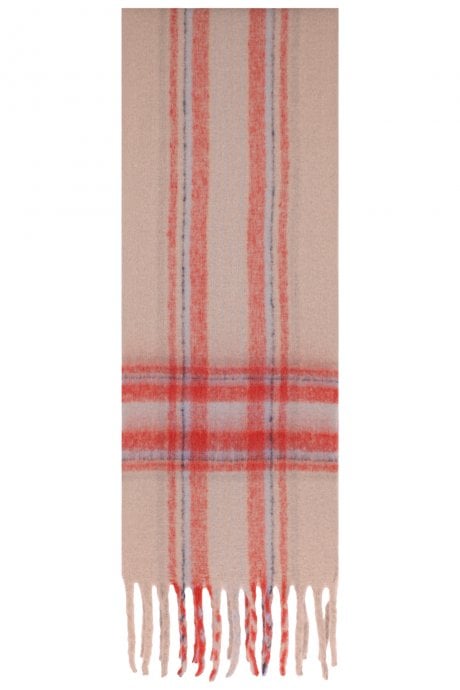 JAYLEY Red Tartan Tassel Scarf