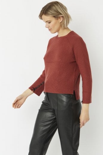 JAYLEY Red Wool Blend Knit Jumper