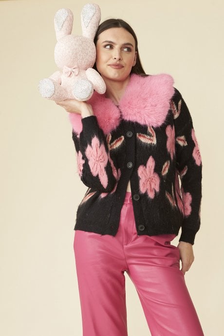 JAYLEY Rhinestone Rabbit in Baby Pink