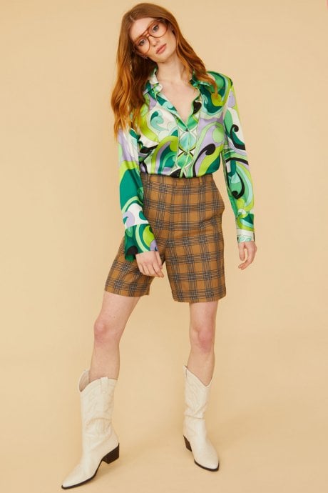 JAYLEY Selena Checkered Shorts