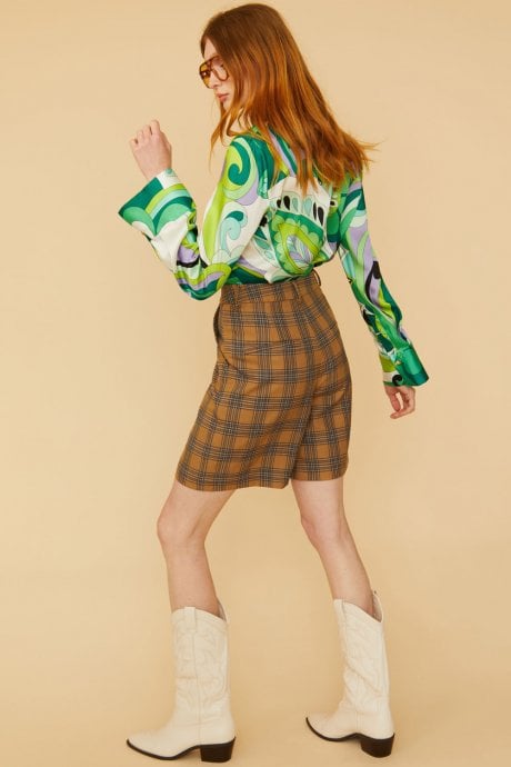 JAYLEY Selena Checkered Shorts