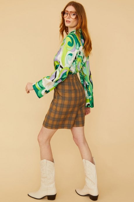 JAYLEY Selena Checkered Shorts