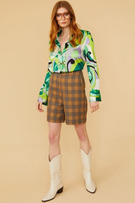 JAYLEY Selena Checkered Shorts