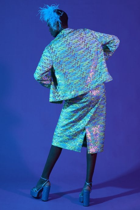 JAYLEY Sequin Bamboo Blend Skirt