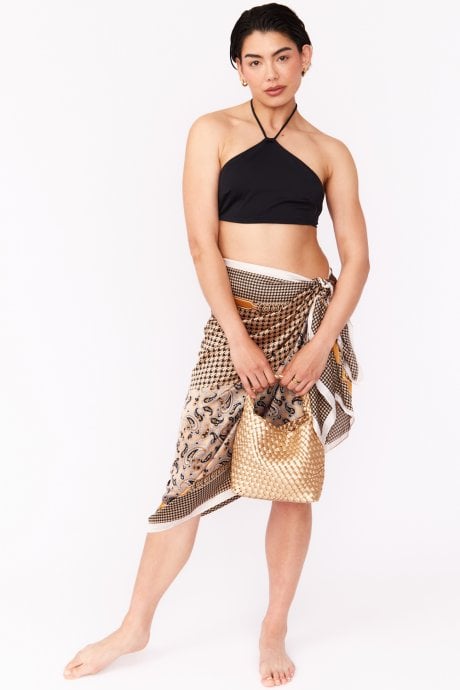 JAYLEY Silk Blend Abstract Wrap