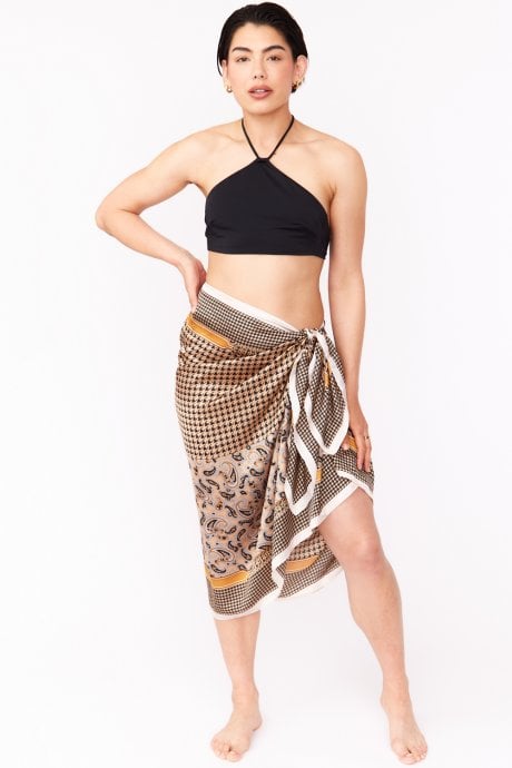 JAYLEY Silk Blend Abstract Wrap