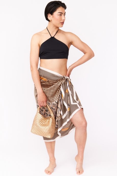 JAYLEY Silk Blend Abstract Wrap