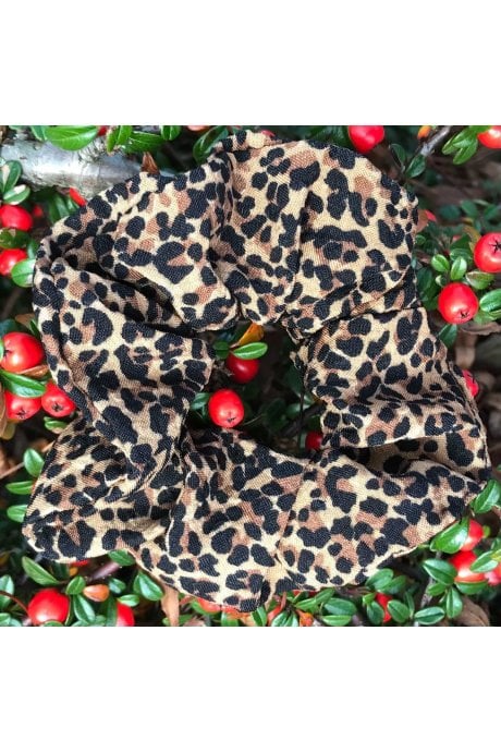 JAYLEY Silk Blend Animal Print Scrunchie