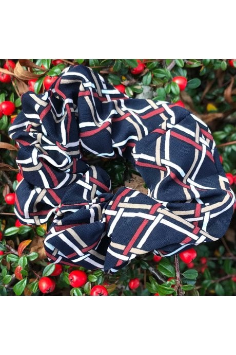 JAYLEY Silk Blend Check Scrunchie