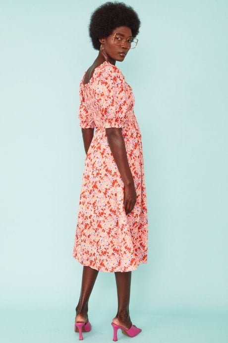 JAYLEY Silk Blend Floral Dress