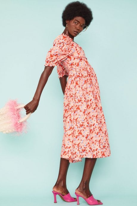 JAYLEY Silk Blend Floral Dress