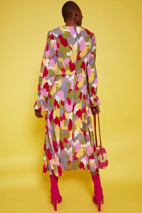 JAYLEY Silk Blend Floral Maxi Dress