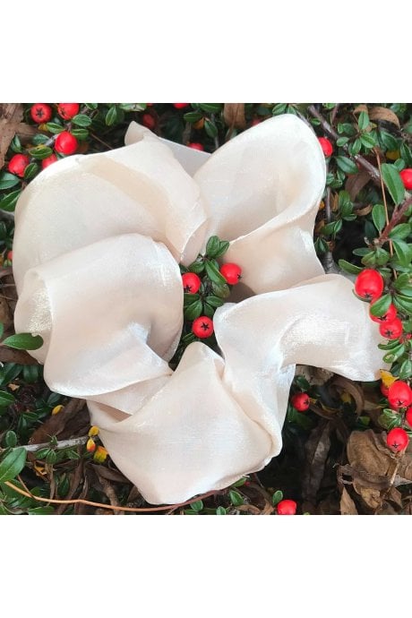 JAYLEY Silk Blend Metallic Scrunchie