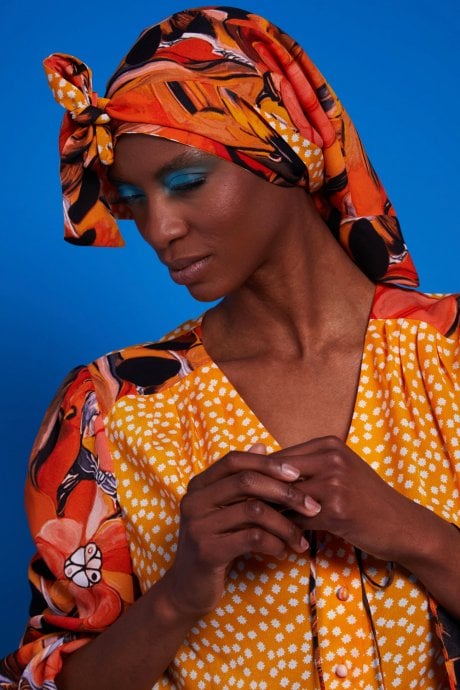 JAYLEY Silk Blend Multi use Reversible Fish Print Hat