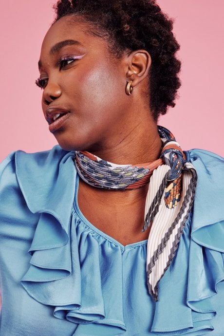 JAYLEY Silk Blend Pleated Scarf