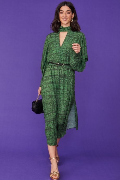 JAYLEY Silk Blend Snake Print Maxi Dress