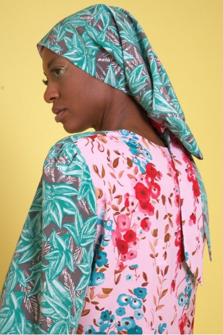 JAYLEY Silk Blend Two Tones Floral Maxi Skirt