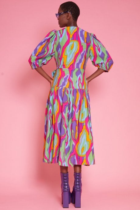 JAYLEY Silk Blend Wrap Dress