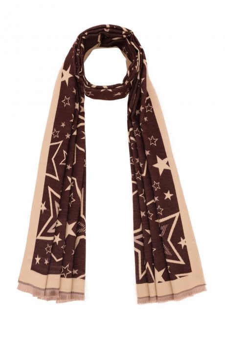 JAYLEY Star Design Cashmere Blend Scarf
