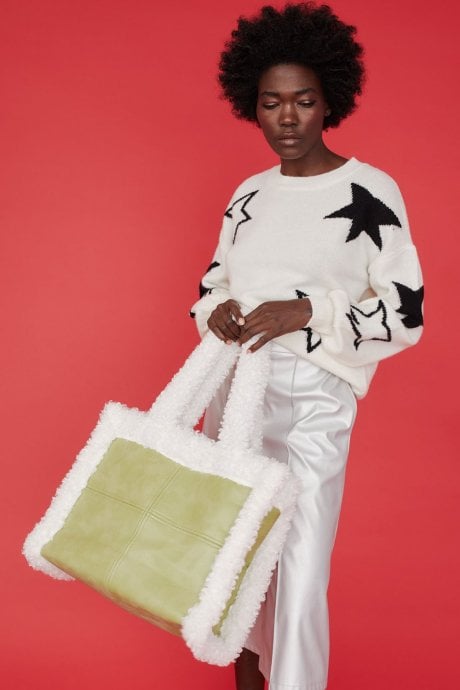 JAYLEY Star Design Cashmere Jumper In White