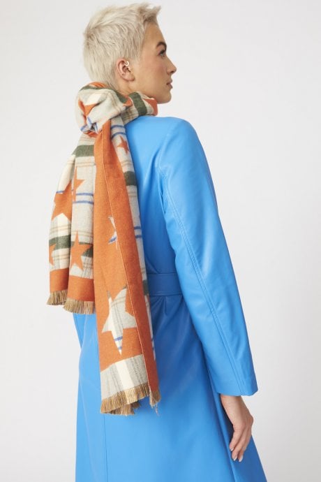 JAYLEY Star Print Cashmere Blend Wrap