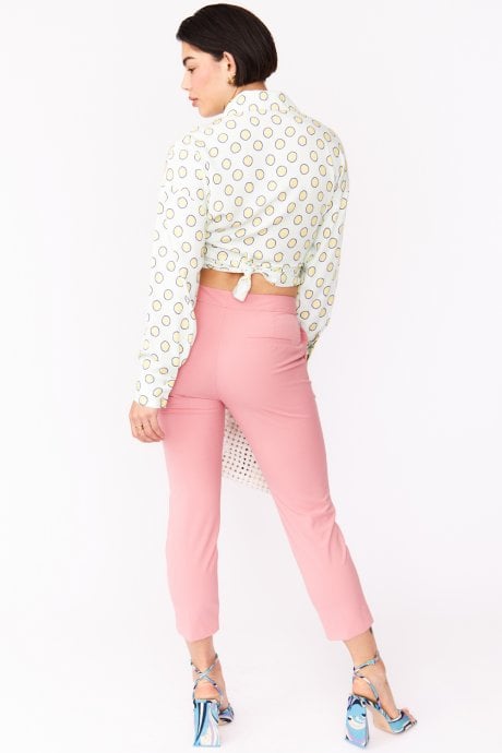 JAYLEY Sustainable Rose Petal Blouse With Spots In Baby Blue