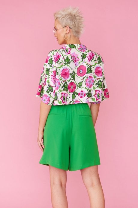 JAYLEY Sustainable Rose Petal Fibre Cropped Top