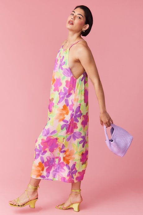 JAYLEY Sustainable Rose Petal Maxi Dress