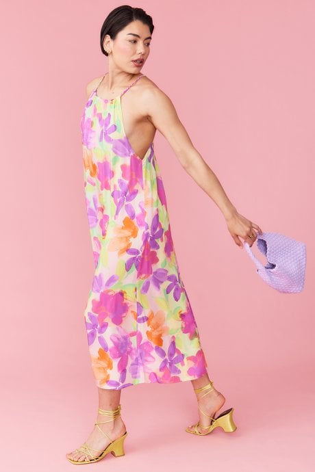 JAYLEY Sustainable Rose Petal Maxi Dress