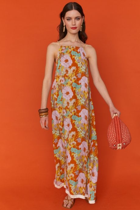 JAYLEY Sustainable Rose Petal Maxi Dress