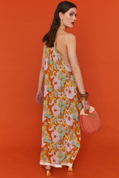 JAYLEY Sustainable Rose Petal Maxi Dress