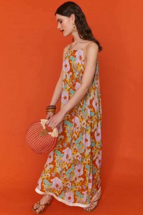 JAYLEY Sustainable Rose Petal Maxi Dress