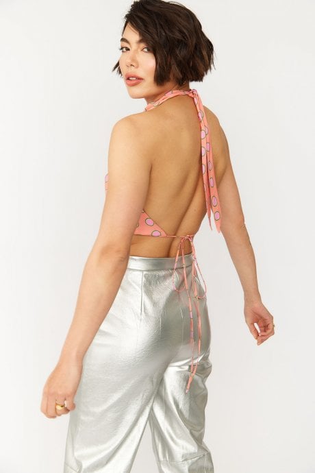 JAYLEY Sustainable Rose Petal Polka Dot Top