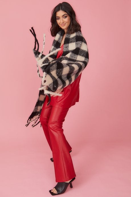 JAYLEY Tartan Check Cashmere Blend Scarf